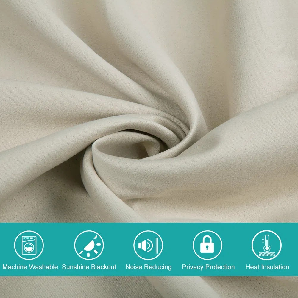 Blackout Curtains – Set of 2 Thermal Insulated Grommet Panels (52"x63")
