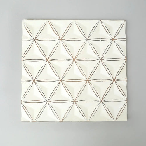 Handcrafted White Square MDF Wall Decor – 16"x16" Elegant Home Accent