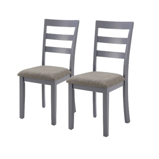 Farmhouse Dining Chairs – Set of 2 Solid Wood Ladder Back Kitchen Chairs