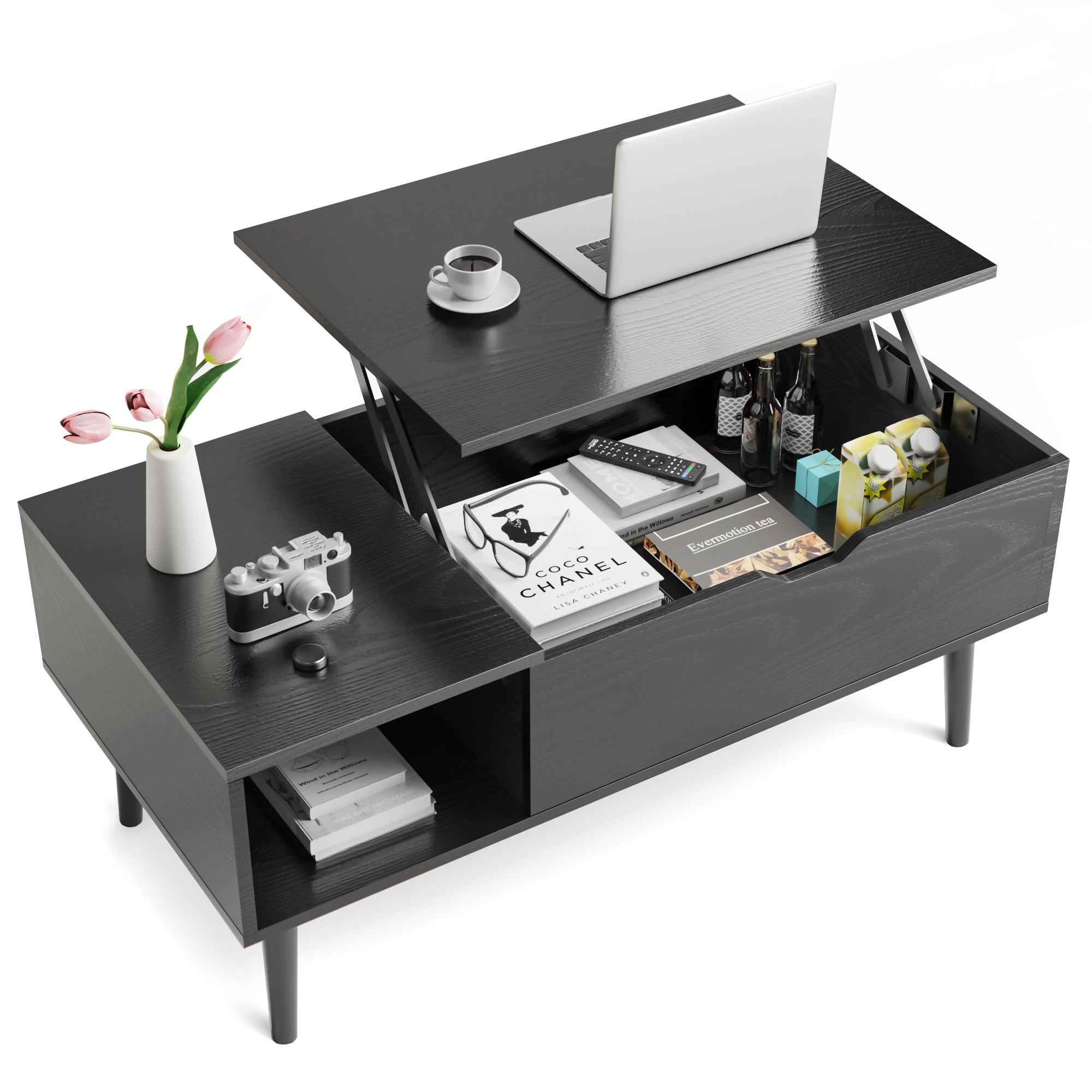 Lift-Top Coffee Table with Hidden Storage – Modern Living Room Table