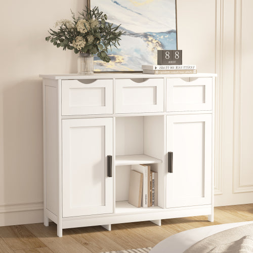 Wooden Storage Cabinet with Drawers & Shelves – Buffet, Coffee Bar & Living Room Cabinet