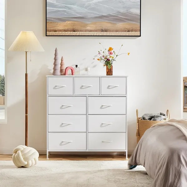 Tall White Dresser with Drawers – Bedroom Storage Cabinet