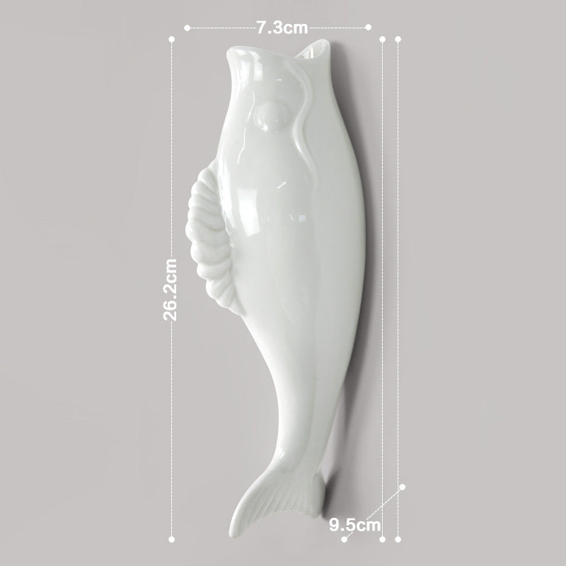 Ceramic Wall-Mounted Goldfish Vase – Modern Minimalist Home Decor Accent