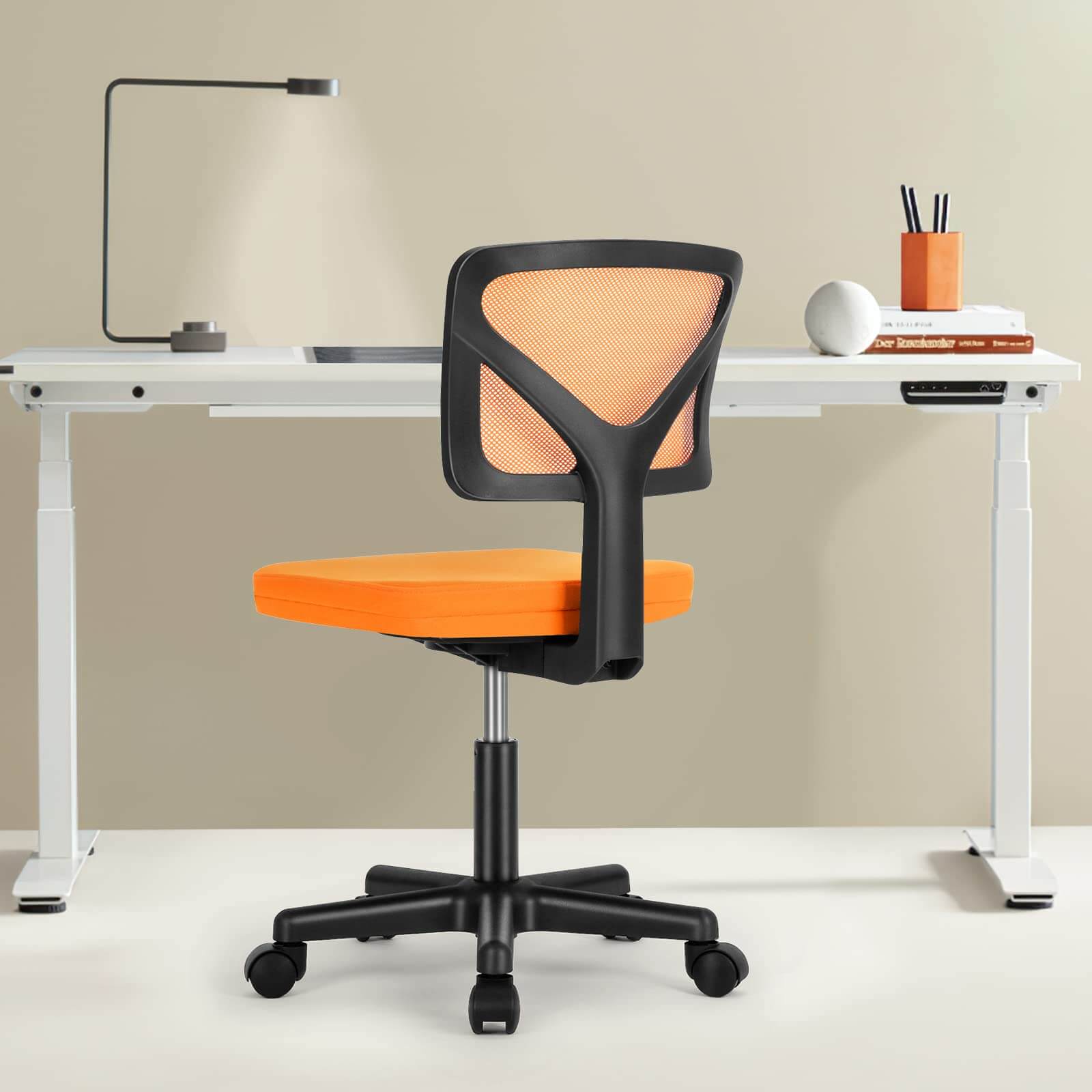 Low Back Mesh Armless Office Chair – Swivel Desk Chair with Height Adjustment