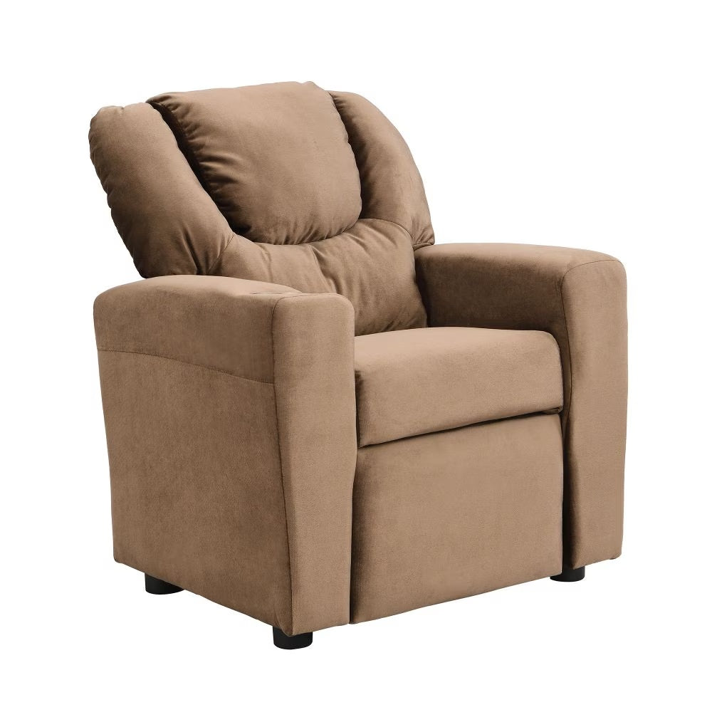 Kids Recliner Chair with Cup Holders – Upholstered Toddler Couch & Lounger