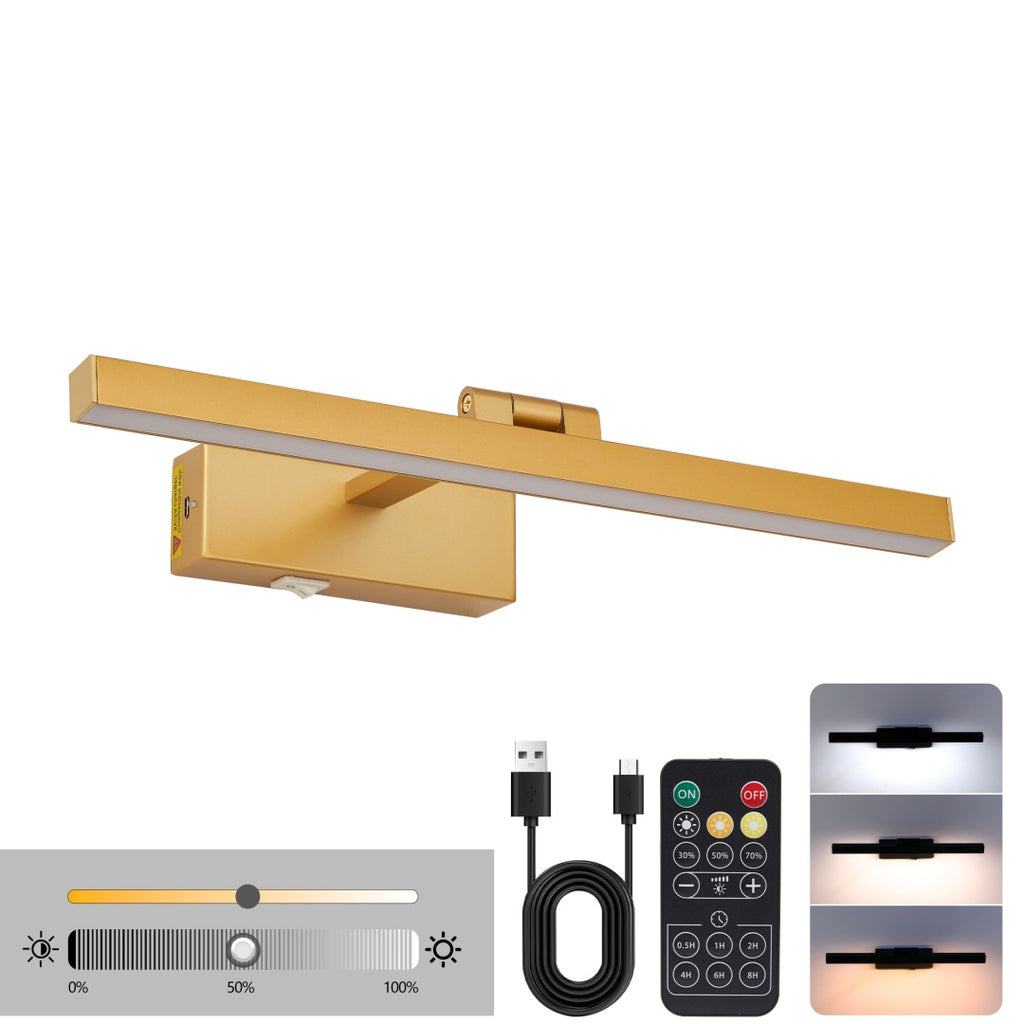Aurelius™ 16" Brushed Gold LED Vanity Light – Modern Bathroom Fixture