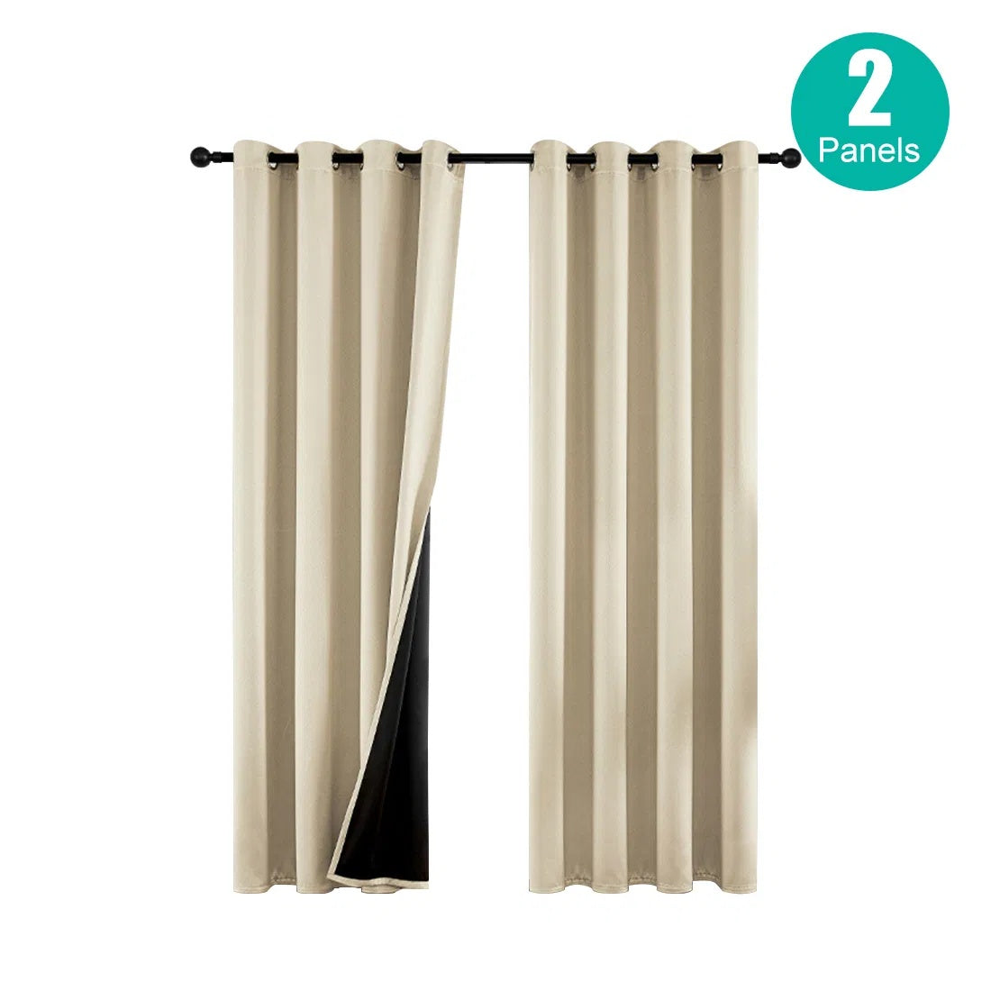Blackout Curtains – Set of 2 Thermal Insulated Grommet Panels (52"x63")