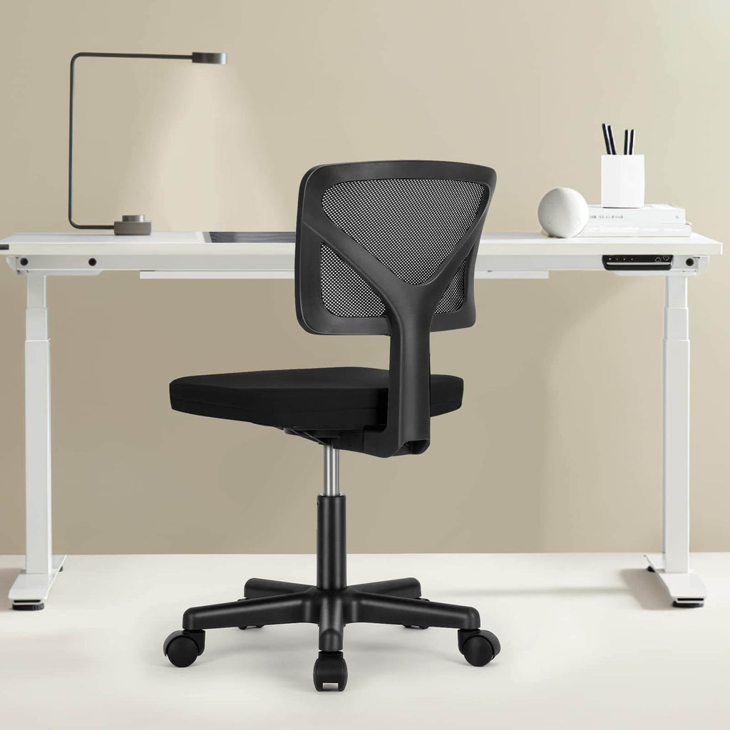 Low Back Mesh Armless Office Chair – Swivel Desk Chair with Height Adjustment