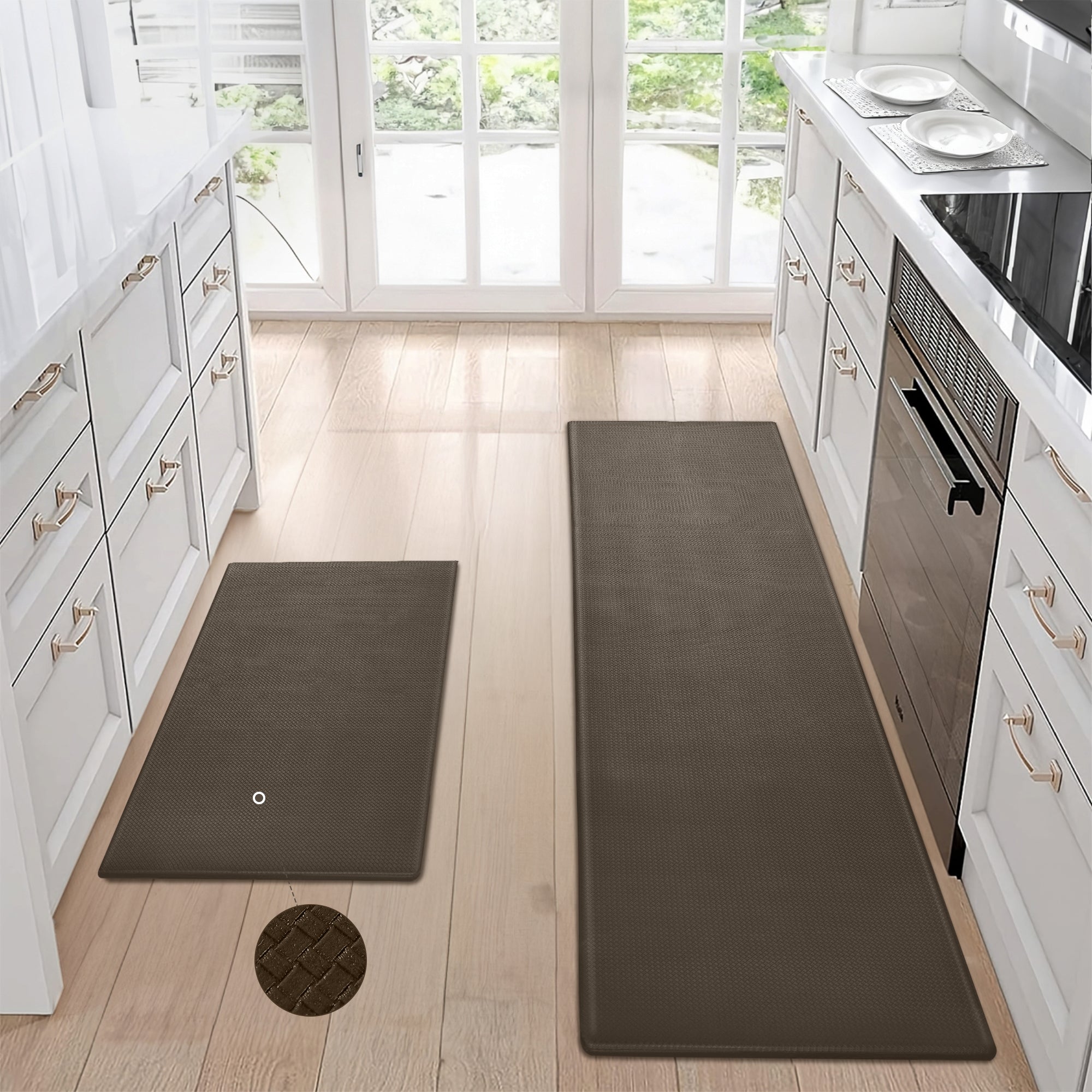 Non-Slip Kitchen Floor Mat Set – 2-Piece Anti-Fatigue Comfort Mat