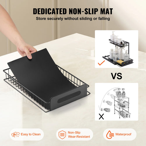 2-Tier Pull-Out Under Sink Cabinet Organizer – Sliding Storage for Kitchen & Bathroom