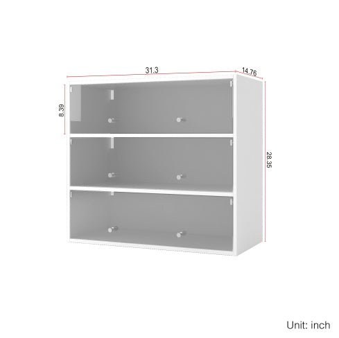 Shoe Storage Cabinet with RGB LED Lights – Glass Door Display Shoe Box