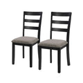 Farmhouse Dining Chairs – Set of 2 Solid Wood Ladder Back Kitchen Chairs