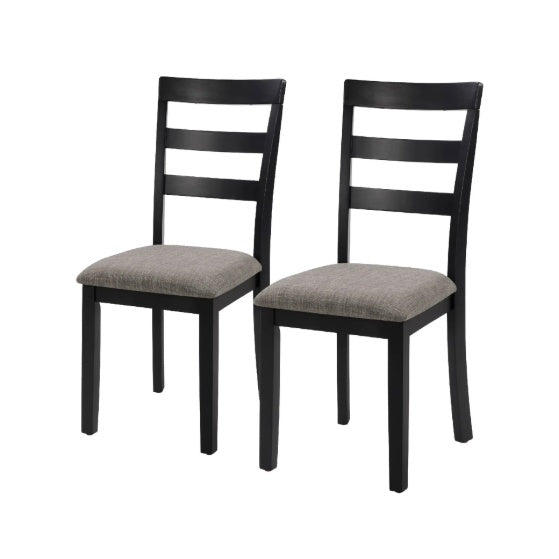 Farmhouse Dining Chairs – Set of 2 Solid Wood Ladder Back Kitchen Chairs
