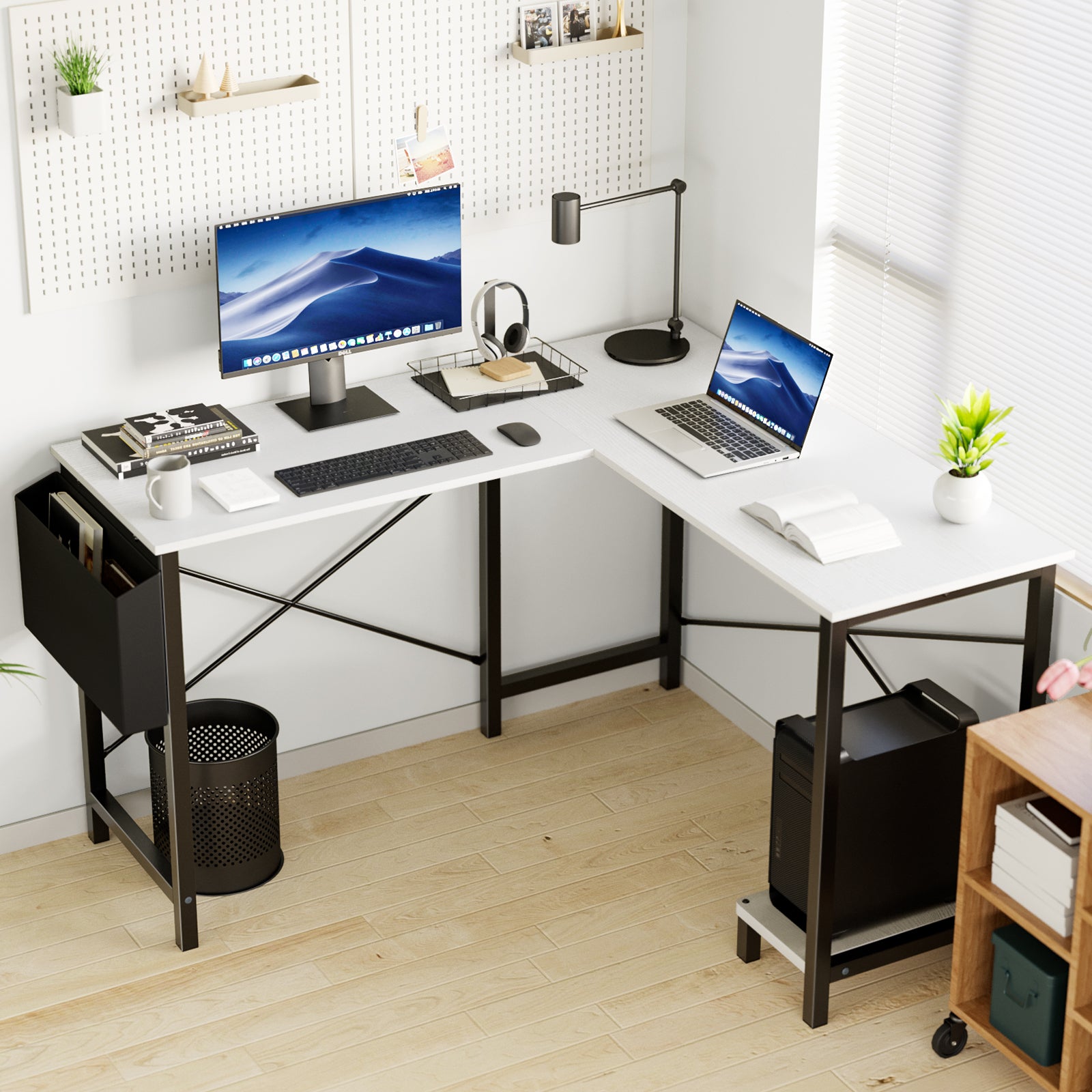 L-Shaped Computer Desk – Corner Gaming & Home Office Desk with Storage