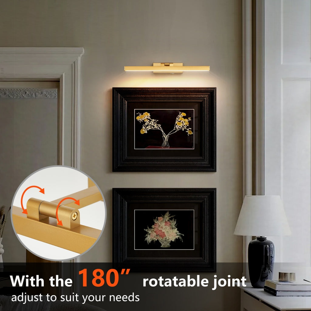 Aurelius™ 16" Brushed Gold LED Vanity Light – Modern Bathroom Fixture