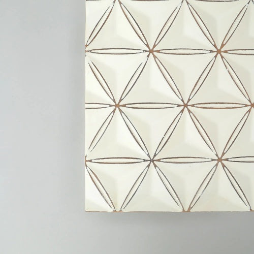Handcrafted White Square MDF Wall Decor – 16"x16" Elegant Home Accent
