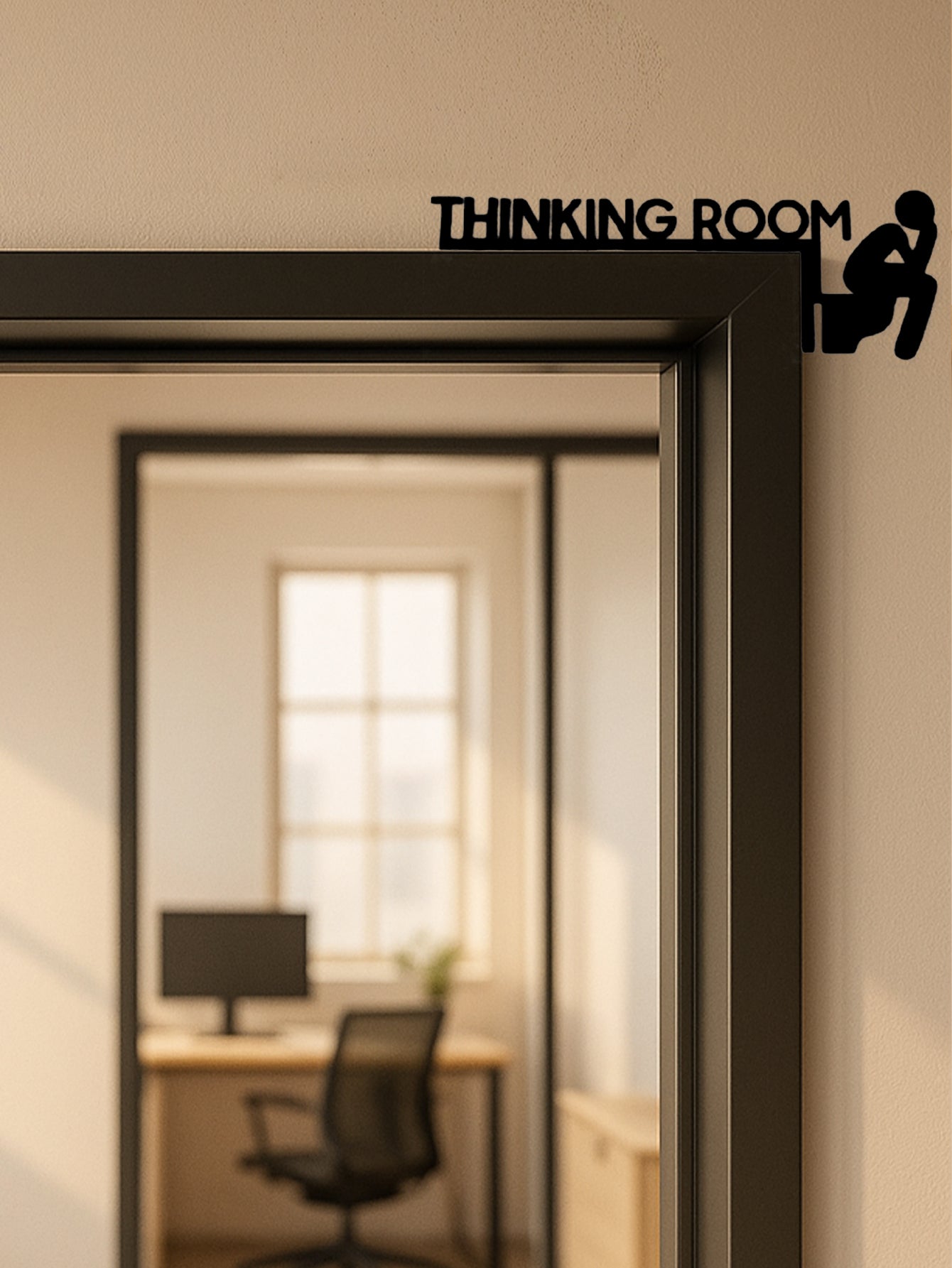 Modern Metal Bathroom Door Sign – Stylish Restroom Wall Sculpture