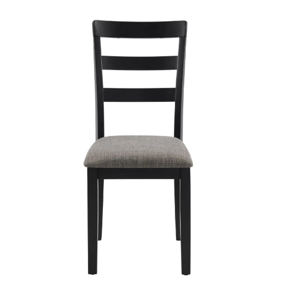 Farmhouse Dining Chairs – Set of 2 Solid Wood Ladder Back Kitchen Chairs