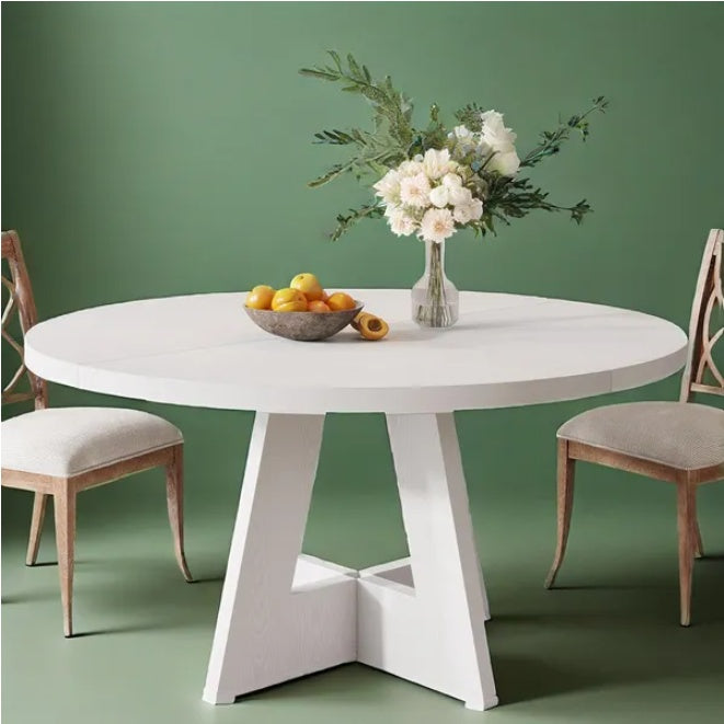 Modern White Dining Table – Seats 4, Compact Kitchen & Dining Room Table