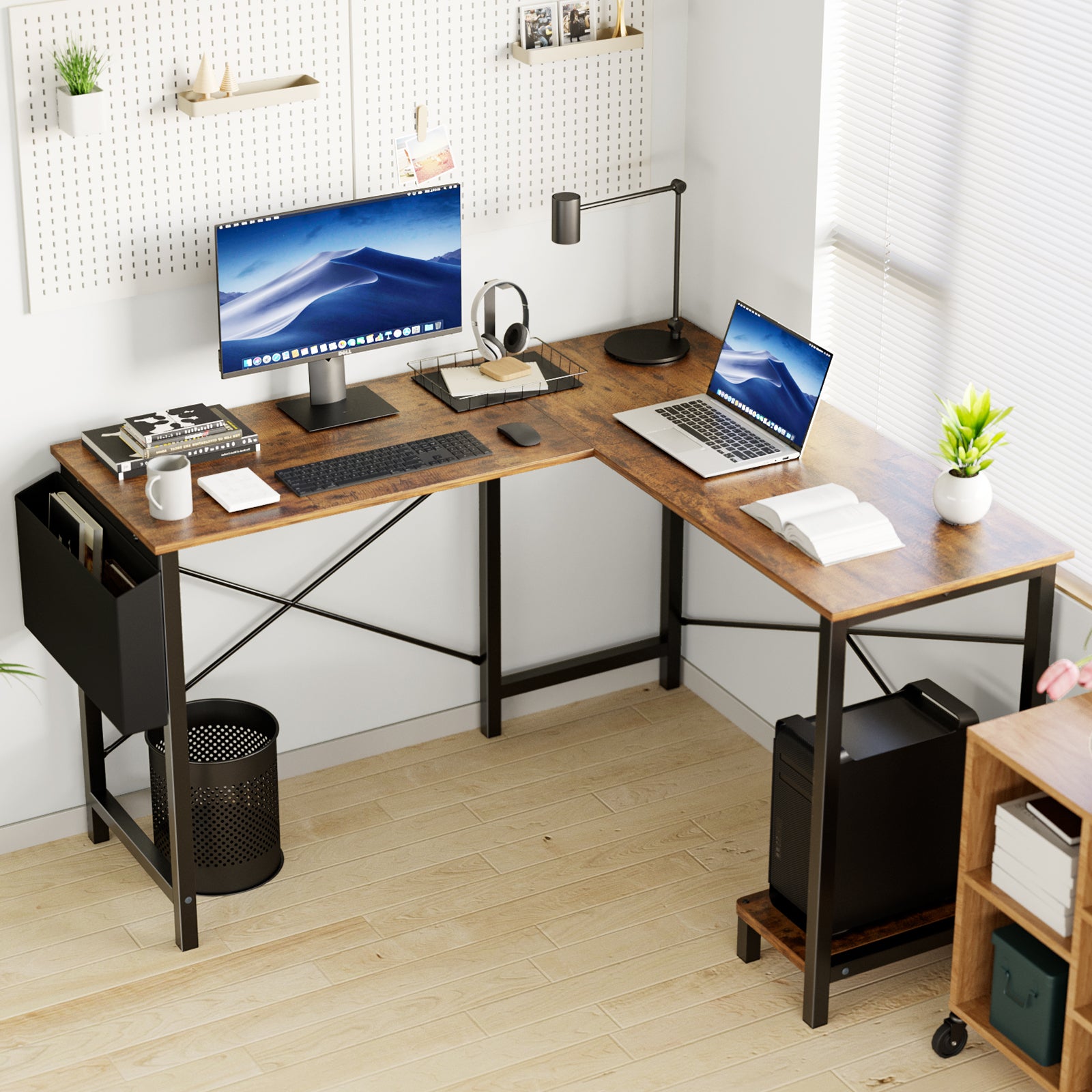 L-Shaped Computer Desk – Corner Gaming & Home Office Desk with Storage