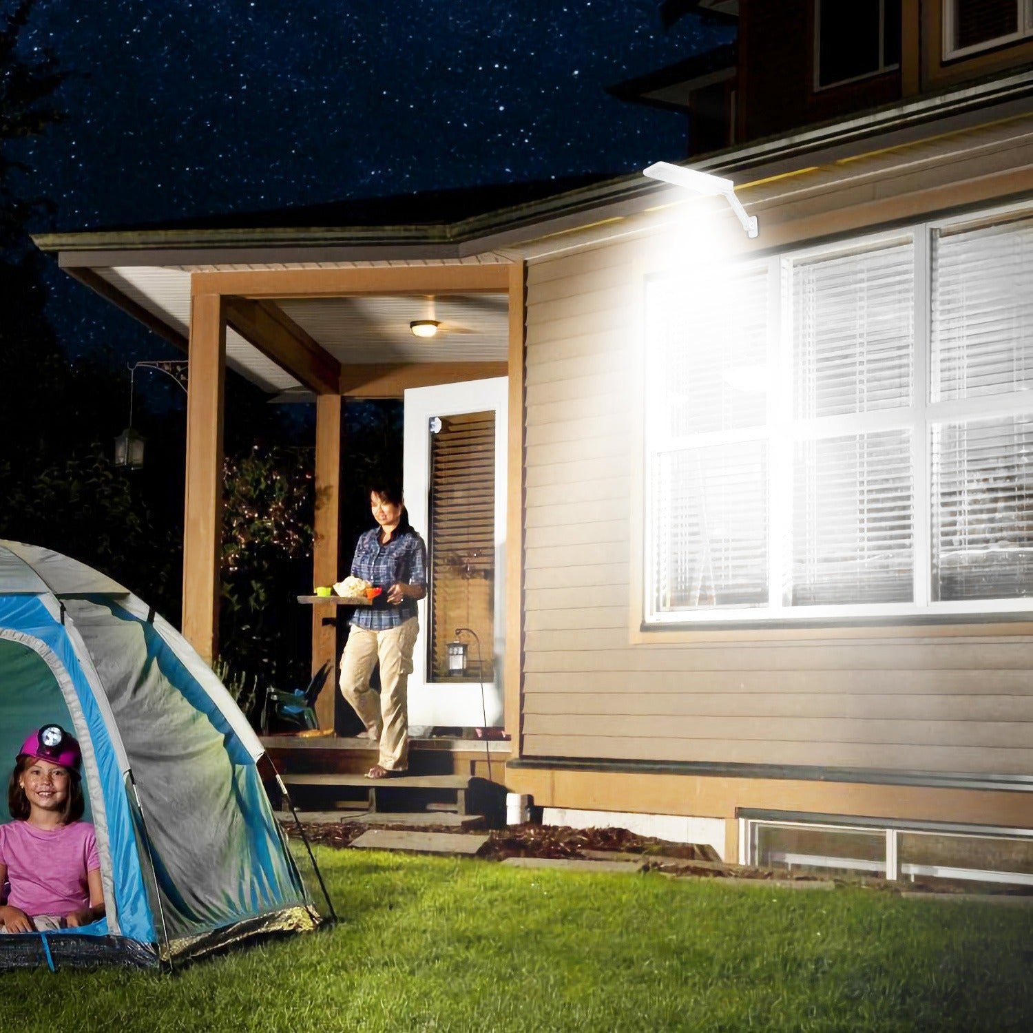 60-LED Solar Outdoor Security Light – Motion Sensor, Waterproof & Remote Control