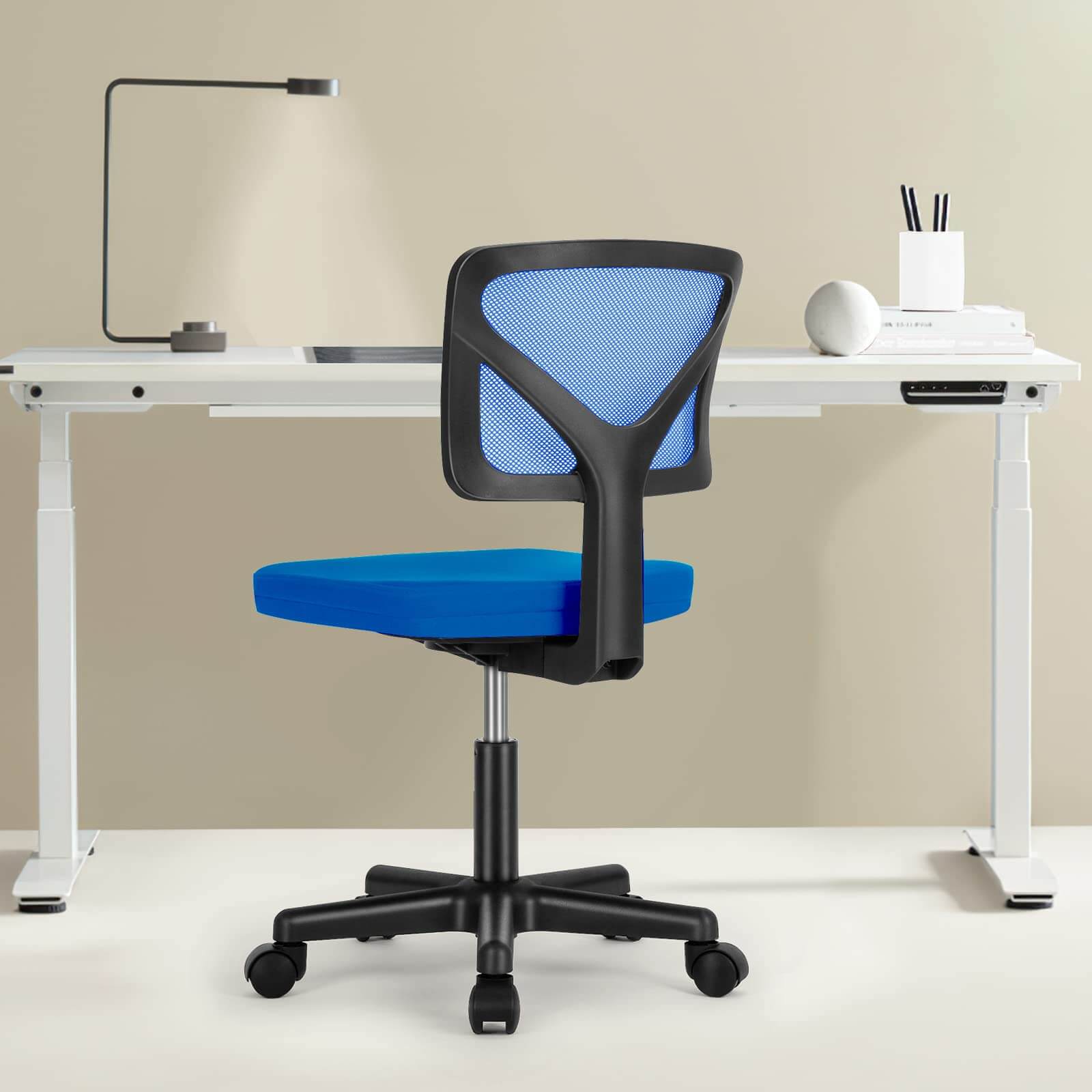 Low Back Mesh Armless Office Chair – Swivel Desk Chair with Height Adjustment