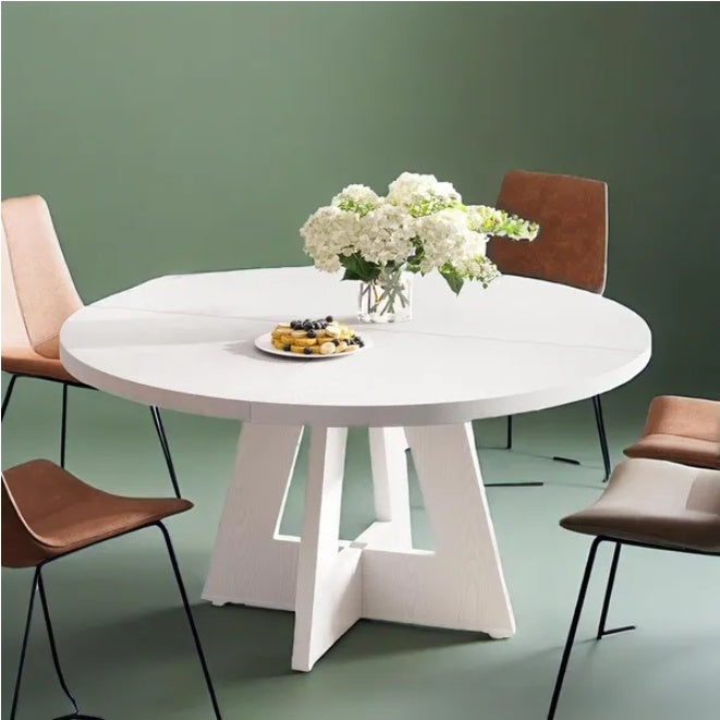 Modern White Dining Table – Seats 4, Compact Kitchen & Dining Room Table