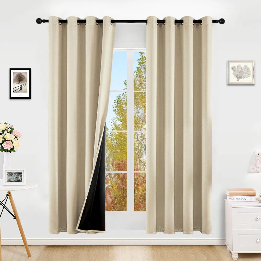Blackout Curtains – Set of 2 Thermal Insulated Grommet Panels (52"x63")