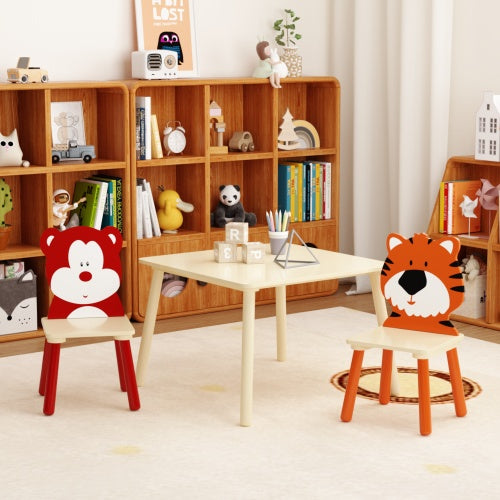 Solid Wood Kids Table & 2 Chair Set – Children’s Activity Play Table