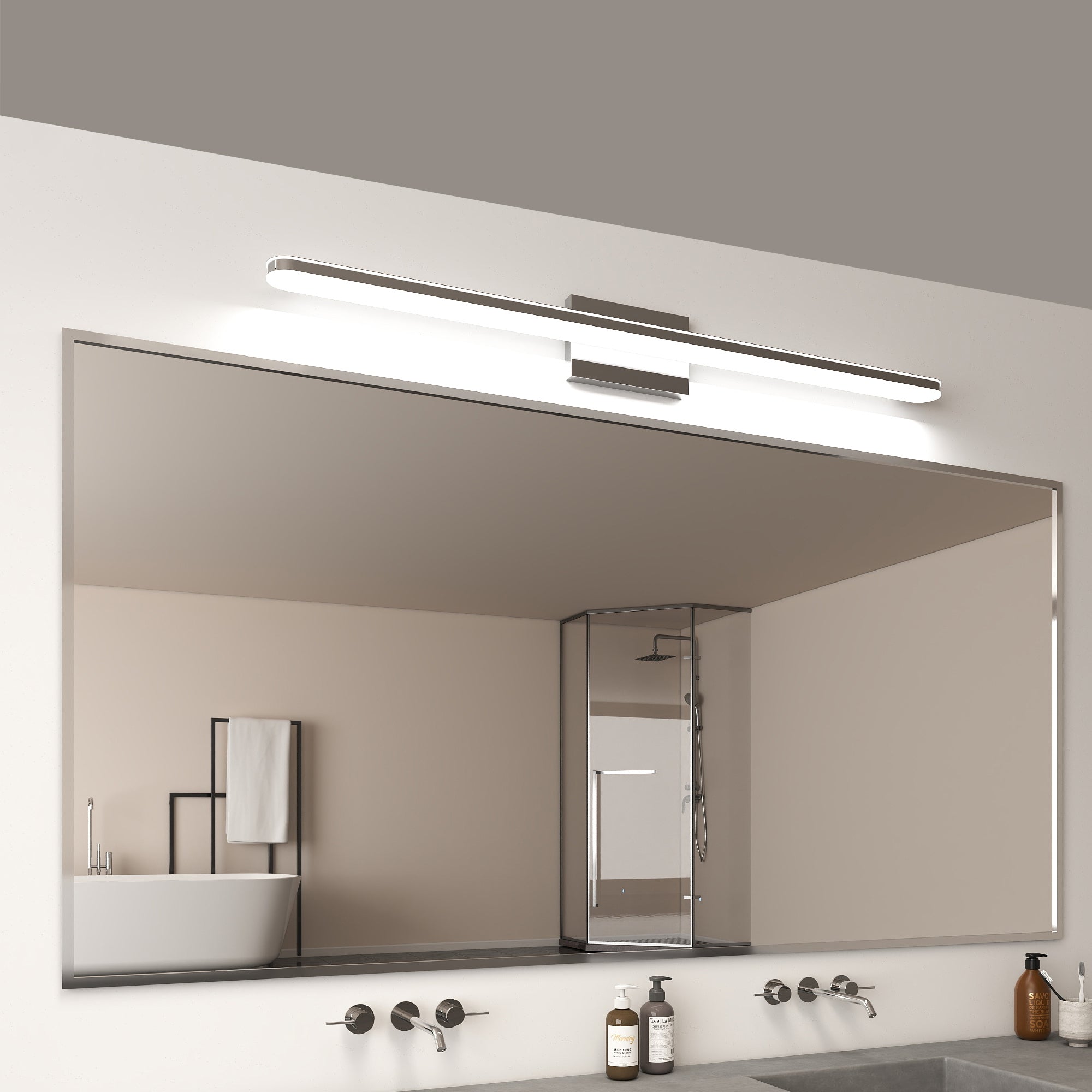 39" Dimmable Chrome LED Vanity Light – Modern Bathroom Bar Fixture