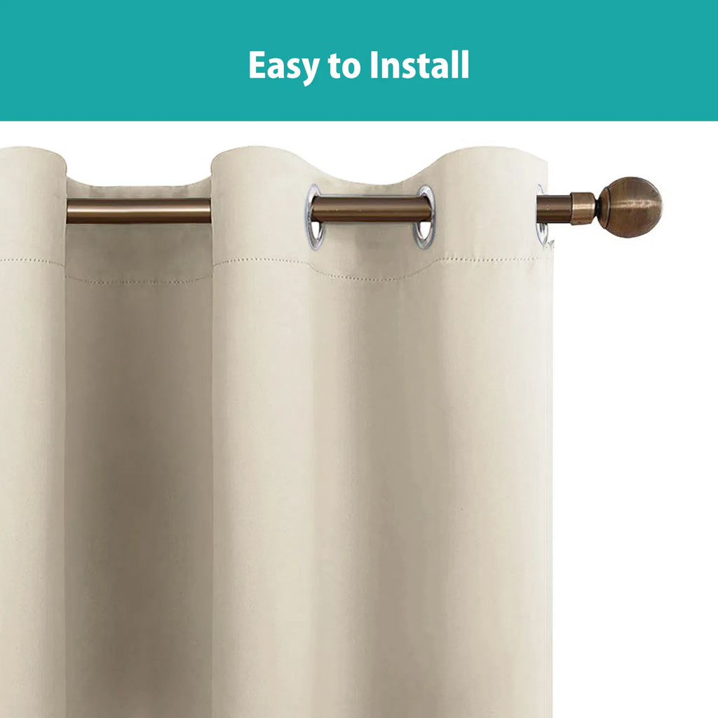 Blackout Curtains – Set of 2 Thermal Insulated Grommet Panels (52"x63")
