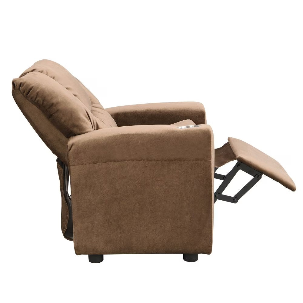 Kids Recliner Chair with Cup Holders – Upholstered Toddler Couch & Lounger