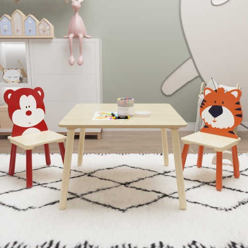 Solid Wood Kids Table & 2 Chair Set – Children’s Activity Play Table