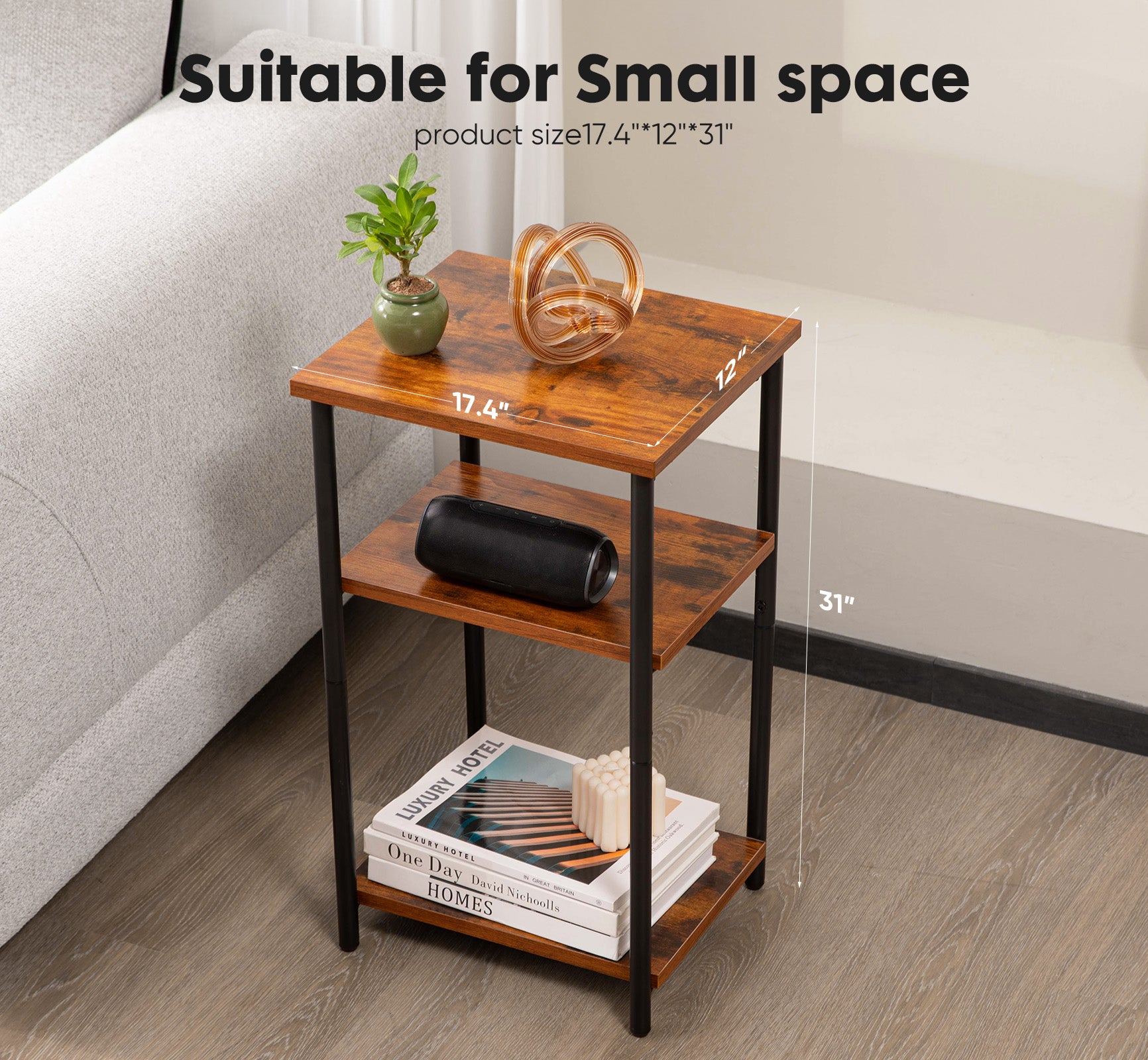 3-Tier Adjustable Coffee Table – Multi-Level Side & Center Table