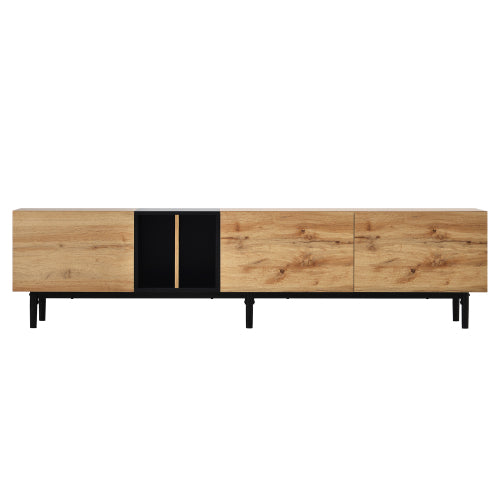 Modern TV Stand for 80" TVs – 76.8" Wide Entertainment Console with Storage