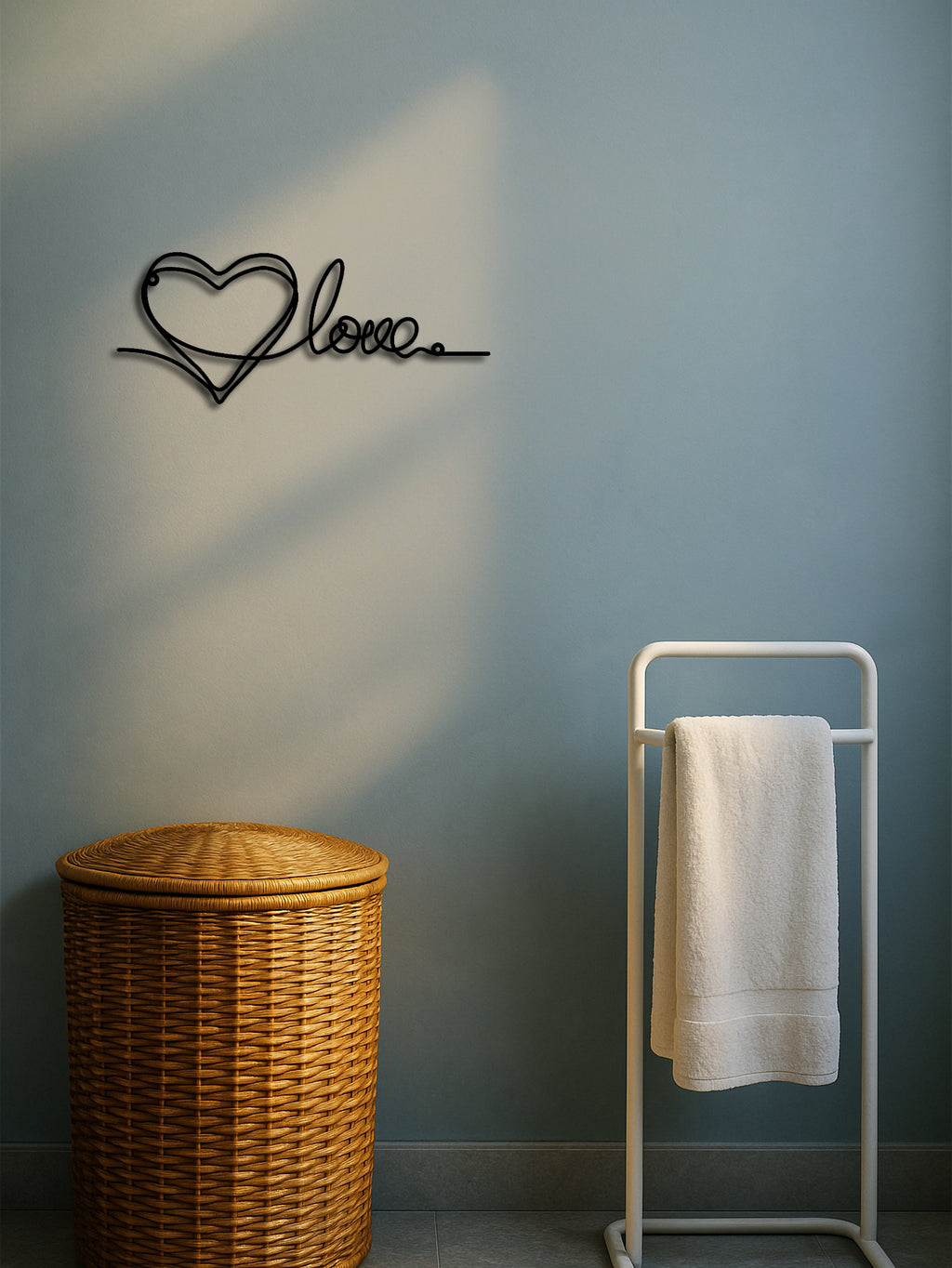 Metal Heart Wall Art – Minimalist Love Line Art Pendant Home Decor
