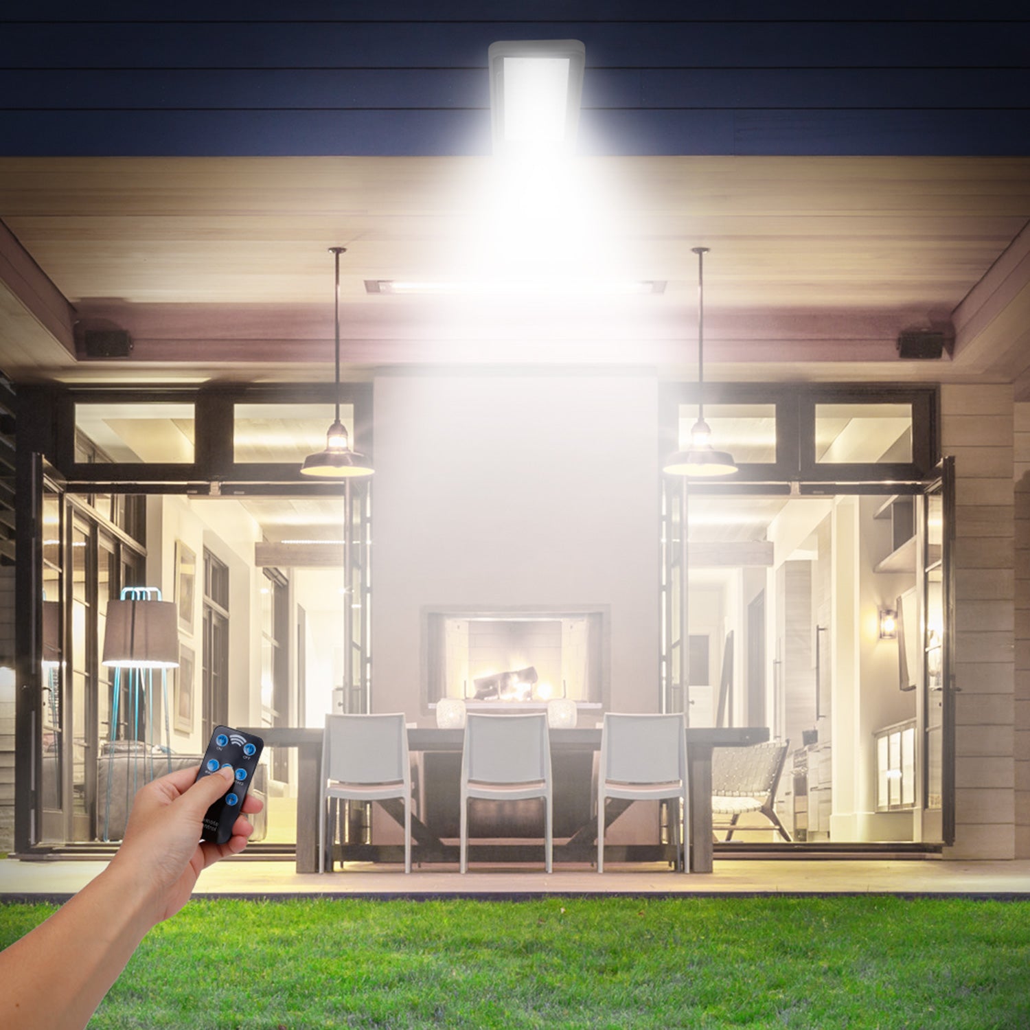 60-LED Solar Outdoor Security Light – Motion Sensor, Waterproof & Remote Control
