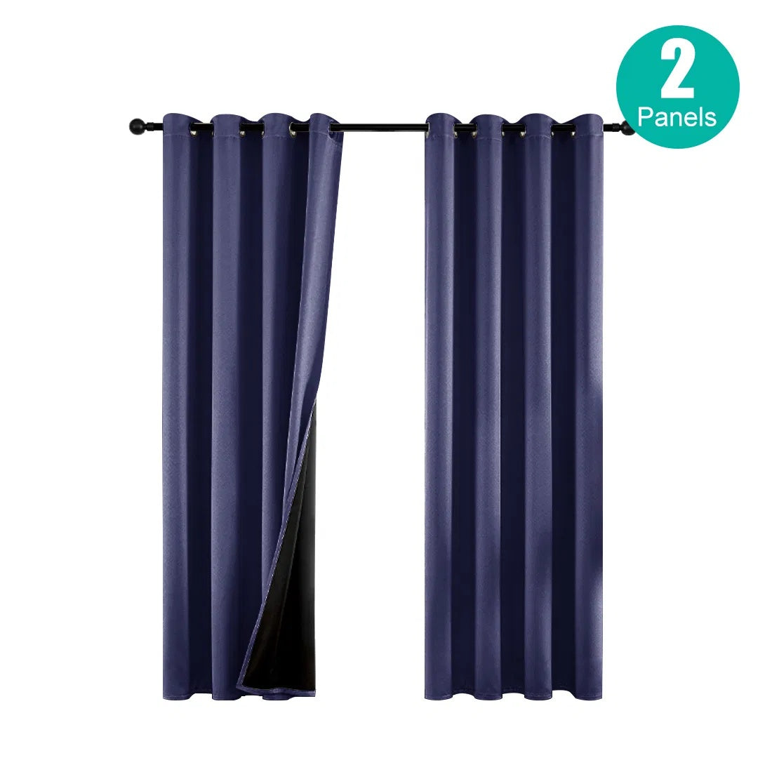 Blackout Curtains – Set of 2 Thermal Insulated Grommet Panels (52"x63")