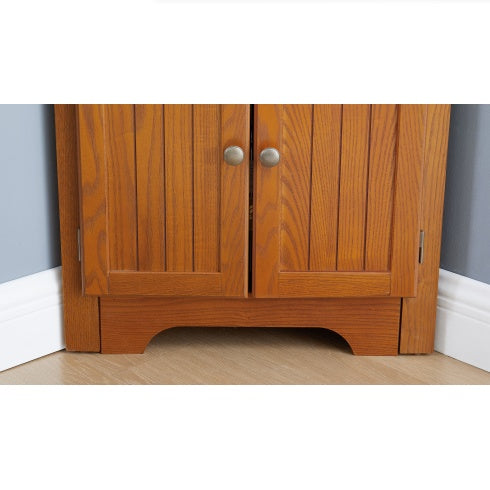72" Corner Kitchen Pantry Cabinet – 4-Tier, 8-Door Tall Storage with Adjustable Shelves