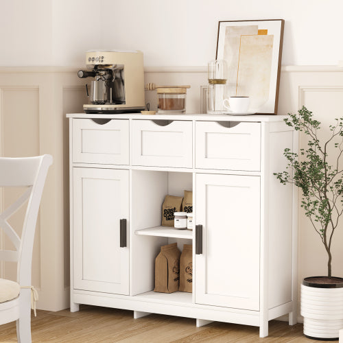 Wooden Storage Cabinet with Drawers & Shelves – Buffet, Coffee Bar & Living Room Cabinet