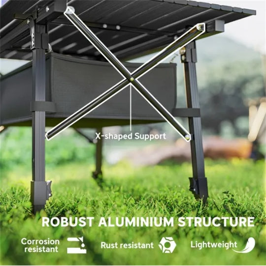 Portable Aluminum Folding Table – Adjustable Height Camping & Outdoor Table