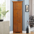 72" Corner Kitchen Pantry Cabinet – 4-Tier, 8-Door Tall Storage with Adjustable Shelves