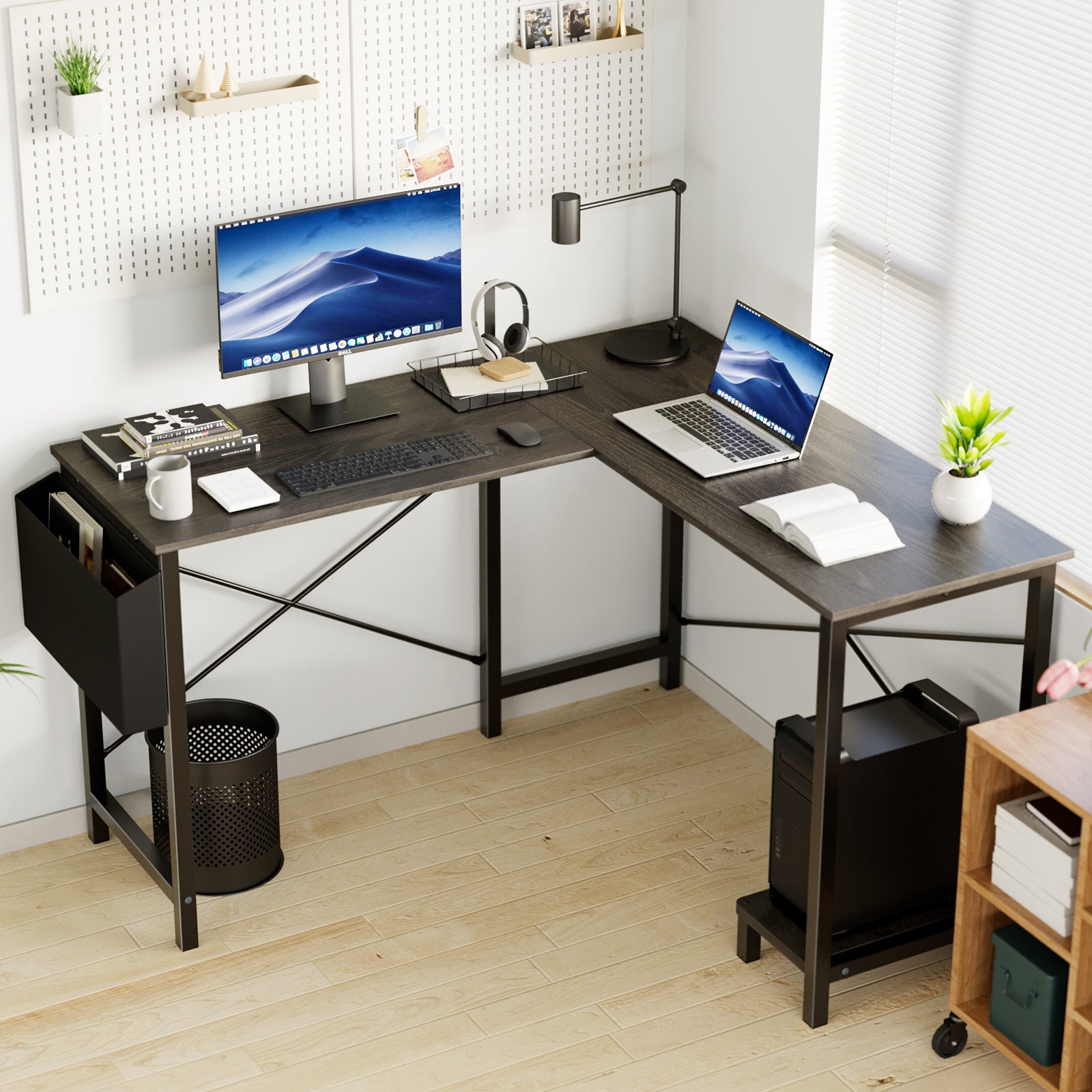 L-Shaped Computer Desk – Corner Gaming & Home Office Desk with Storage
