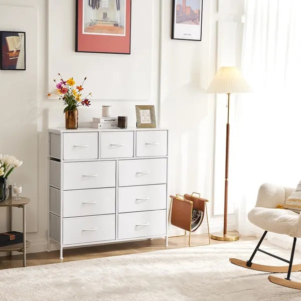 Tall White Dresser with Drawers – Bedroom Storage Cabinet