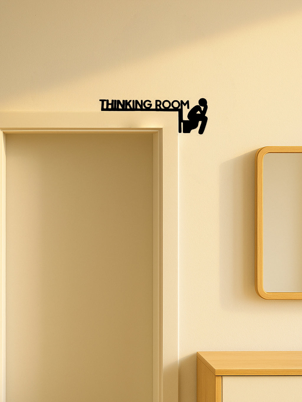 Modern Metal Bathroom Door Sign – Stylish Restroom Wall Sculpture