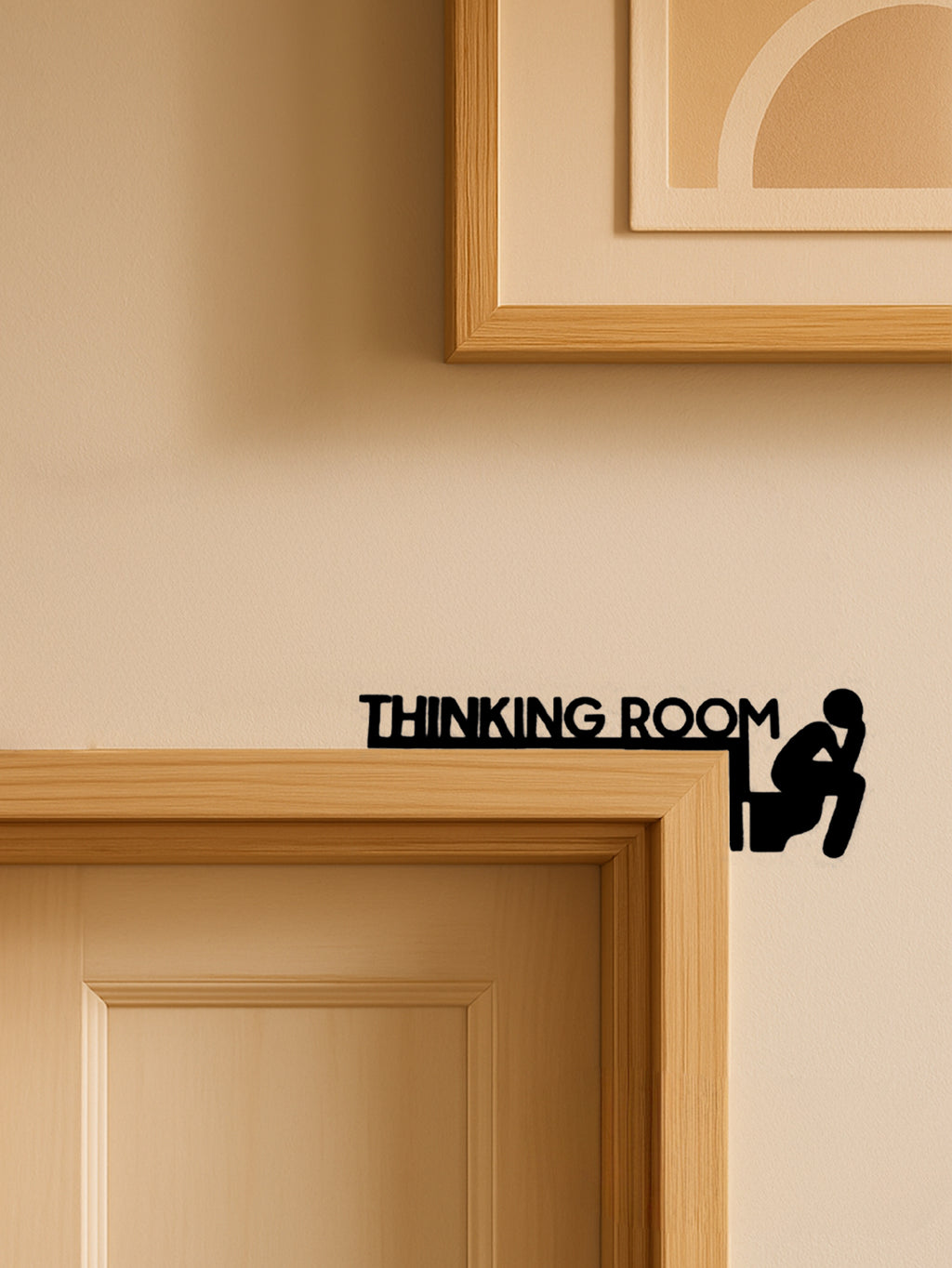 Modern Metal Bathroom Door Sign – Stylish Restroom Wall Sculpture