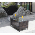 Outdoor Rattan Coffee Table with Tempered Glass Top – Patio & Garden Table