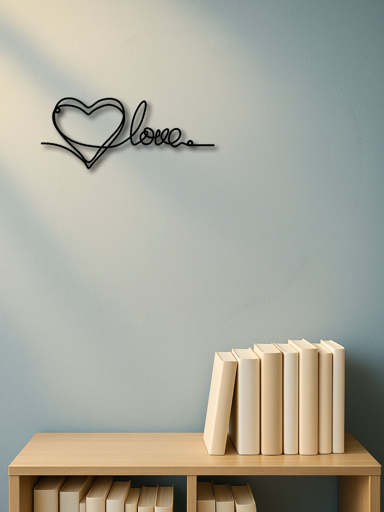 Metal Heart Wall Art – Minimalist Love Line Art Pendant Home Decor