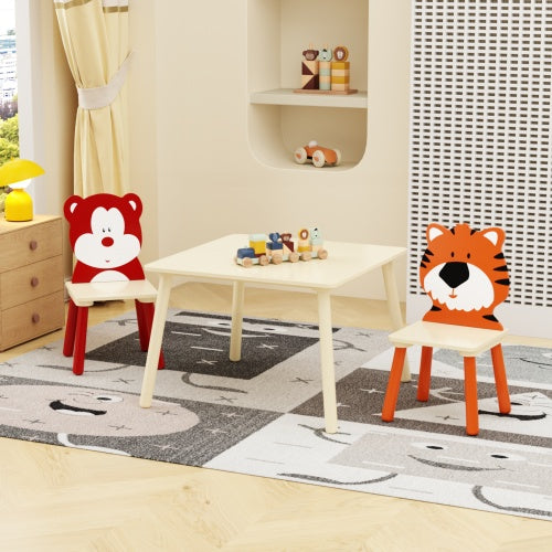 Solid Wood Kids Table & 2 Chair Set – Children’s Activity Play Table