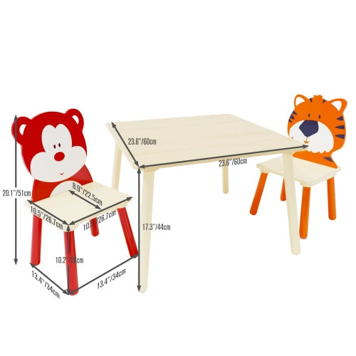 Solid Wood Kids Table & 2 Chair Set – Children’s Activity Play Table